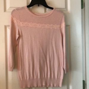 3/4 sleeve light pink sweater